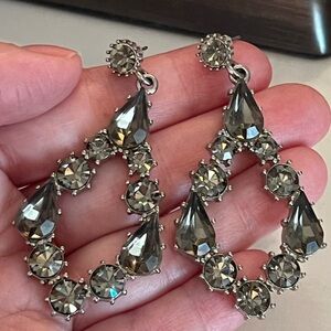 Crystal Diamond Shaped Drop Earrings